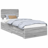 Bed Frame with Drawer Grey Sonoma 90 x 190 cm Engineered Wood 3412432