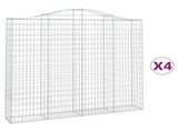 Arched Gabion Baskets 4 pcs 200x30x180/200 cm Galvanised Iron 3145516