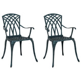 Garden Chair 2 pcs Green 55 x 56.5 x 91cm Aluminium 42002401