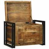 Storage Box Brown and Black 60 x 40 x 41 cm Solid Mango Wood 4016751