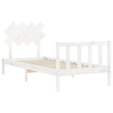 Bed Frame without Mattress White 90x200 cm Solid Wood Pine 3193452
