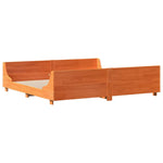 ZNTS Bed Frame without Mattress Wax Brown 200x200 cm Solid Wood Pine 3306449