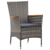 46083 9 Piece Garden Dining Set with Cushions Poly Rattan Grey