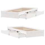 Bed Frame without Mattress White 75x190 cm Solid Wood Pine 3301647