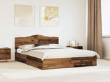Bed Frame with Headboard Old Wood 140 x 190 cm Engineered Wood 3413610