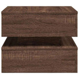 Coffee Table with LED Lights Brown Oak 50x50x40 cm 839860