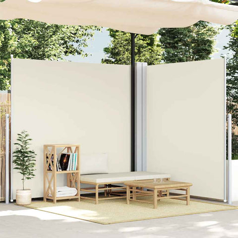 Patio Retractable Double Side Awning 170x600 cm Cream 48467