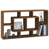 Wall Display Shelf 8 Compartments Brown Oak 342594