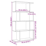 ZNTS Room Divider Bookcase 4-Tier White 70x24x129 cm Engineered Wood 858102