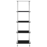 5-Tier Shelf Black 40x40x130 cm Tempered Glass 249511