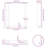 Coffee Table Legs U-Shaped 2 pcs White 28x cm Steel 4013149