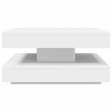 Coffee Table 360-Degree Rotatable White 70x70x34.5 cm 858479