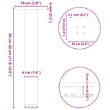 Coffee Table Legs 4 pcs Black 30-32 cm Steel 4012448