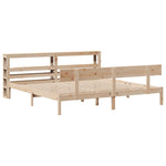 ZNTS Bed Frame without Mattress 180x200 cm Super King Solid Wood Pine 3305806