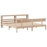 ZNTS Bed Frame without Mattress 180x200 cm Super King Solid Wood Pine 3305806