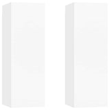 TV Cabinets 2 pcs White 30.5x30x90 cm Engineered Wood 803345