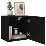 TV Wall Cabinets 2 pcs Black 40.5x30x40 cm Engineered Wood 836899
