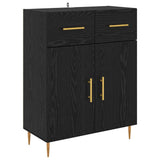 Highboard with Drawer 2 pcs Black Oak Engineered Wood 3416278