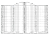 Arched Gabion Baskets 8 pcs 200x50x160/180 cm Galvanised Iron 3146389