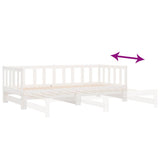 Day Bed with Trundle without Mattress White 90x200 cm Solid Wood 836157