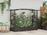 Raised Bed with Trellis and Roof Brown 169 x 40 x 125 cm PP 42032504