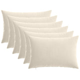 Throw Pillow 6 pcs HEERLEN Cream 40 x 60 cm Chenille Fabric 925076