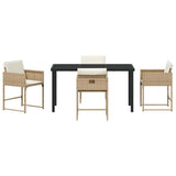 Garden Dining Set 5 pcs Beige Poly Rattan 3380730