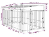 Outdoor Dog Kennel with Roof Steel 1.88 m 3124588