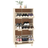 Shoe Cabinet HAMAR Honey Brown 59.5x35x117 cm Solid Wood Pine 340512