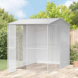 Bird Cage with Storage Grey 215 x 310 x 247 cm Galvanised Steel 3325177