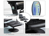 Swivel Recliner Chair and Footstool, Faux Leather Massage Recliner Armchair with Remote Control and T3398P328085