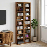 CD Cabinet 2 pcs Old Wood 33 x 23.5 x 175 cm Engineered Wood 8012655