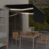 Manual Retractable Awning with Blind&LED 4.5x3m Anthracite 3069324