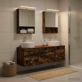 Bathroom Furniture Set 5 pcs Smoked Oak 50 x 14.5 x 70 cm 3406883