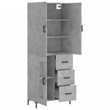 Highboard Concrete Grey 69.5x34x180 cm Engineered Wood 3195959