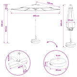 Garden Parasol with Base 300 x 300 cm Polyester Rectangular 42036231