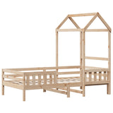 ZNTS Bed Frame with Roof without Mattress 90x200 cm 3282159