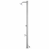 Garden Shower with Brown Base 220 cm Stainless Steel 3070778