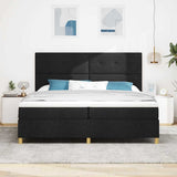 Box Spring Bed with Headboard Black 200 x 200 cm Fabric 3339646