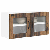 Wall Glass Cabinet LUCCA Old Wood 80 x 31 x 40 cm 884953
