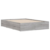 Bed Frame with Drawers without Mattress Grey Sonoma 120x200 cm 3207285