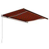 Manual Retractable Awning 400x300 cm Orange and Brown 3051216