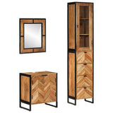 3 Piece Bathroom Furniture Set Iron and Solid Wood Acacia 3217120