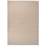 Outdoor Flatweave Rug 120x170 cm Brown Stripes 340865