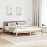 Bed frame Brown and taupe 200 x 200 cm Solid pine wood 3394331