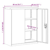File Cabinet Black 90x40x105 cm Steel 339738