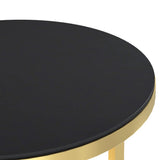 331662 Side Table Gold and Black 45 cm Tempered Glass