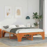 Bed Frame Brown 160 x 200 cm Solid Pine Wood 872982