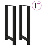 ZNTS Coffee Table Legs Black 2 pcs 60x cm Steel 4013356