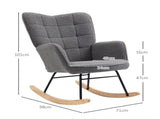 Berber Fleece Nursery Glider Rocker for Nursing, Wingback Rocking Chair for Living Room, Dark Grey T3398P344512